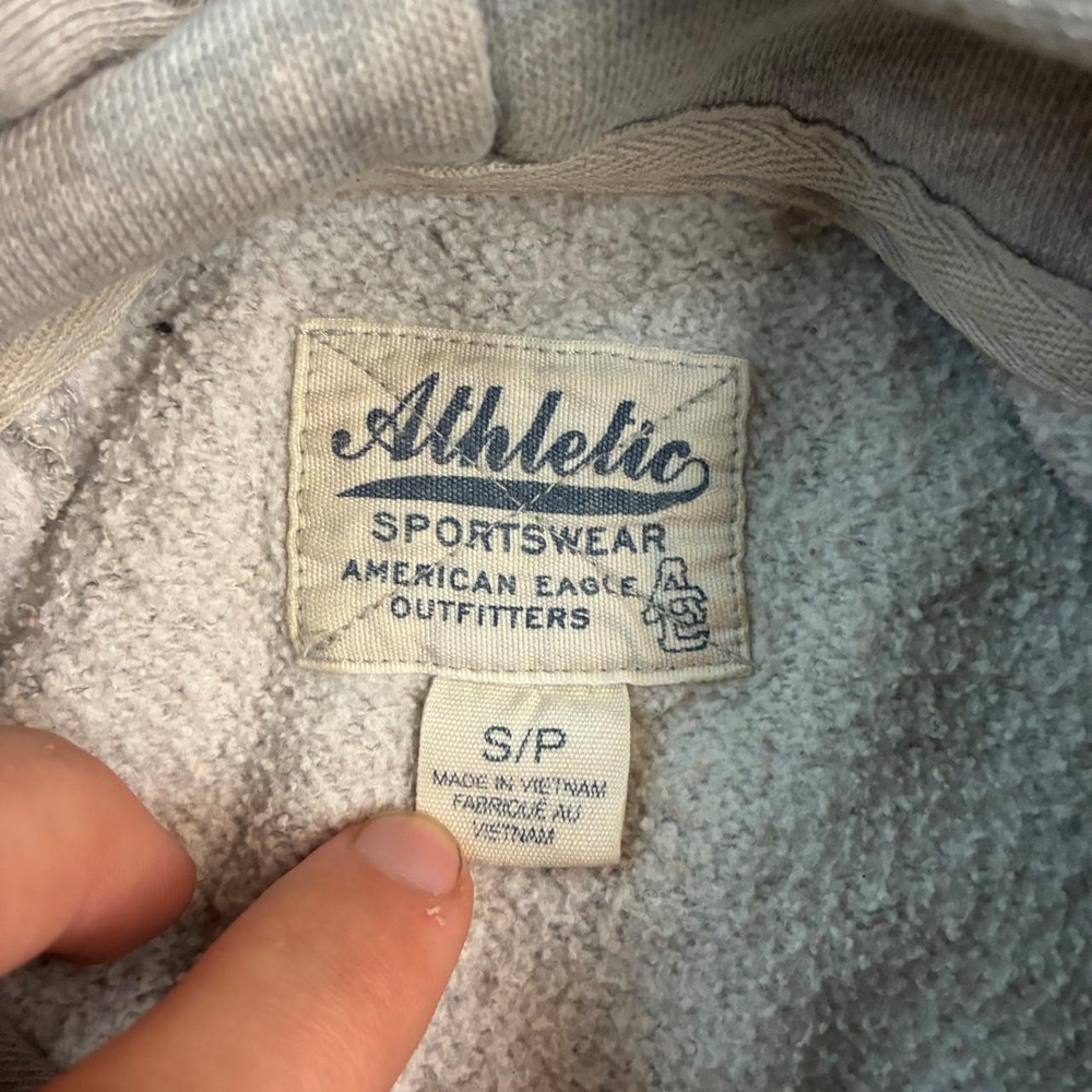 Vintage American Eagle Athletic Sportswear Pullover Hoodie Grey Y2K 2000s Small - Picture 4 of 7